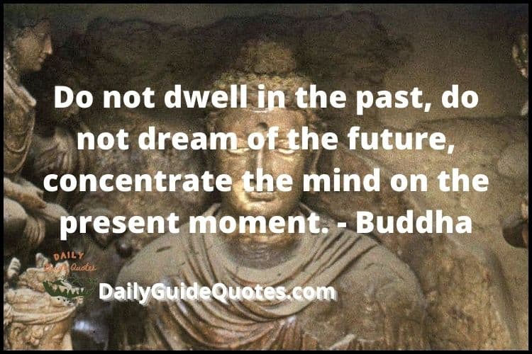 Do not dwell in the past, do not dream of the future, concentrate the mind on the present moment. - Buddha