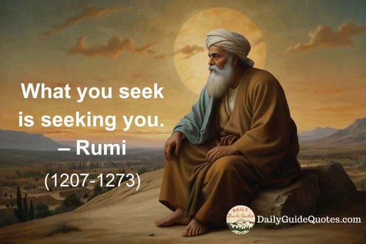 What you seek is seeking you.  - Rumi